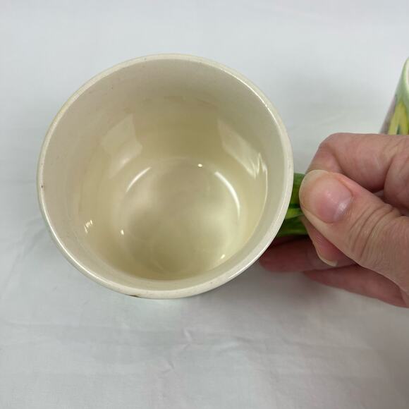 Vintage 1960s Hand Painted Coffee Tea Mugs Floral Fruit Signed 8 Oz Set of 2 - Picture 5 of 7